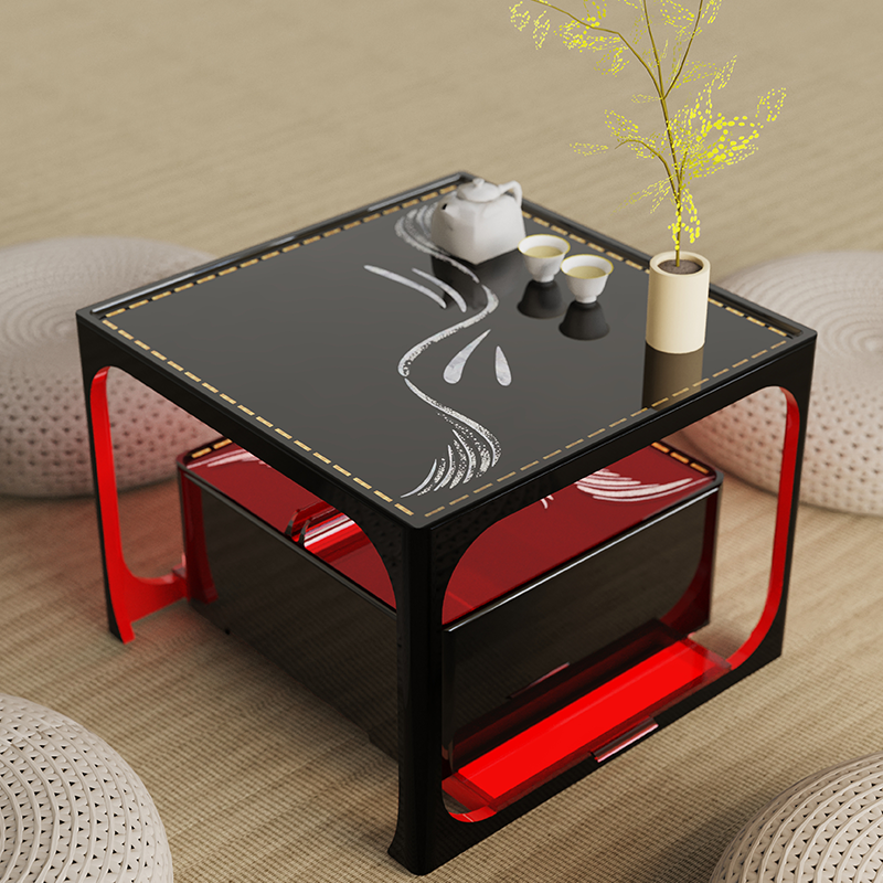 茗匣非遗大漆品茗便携茶几